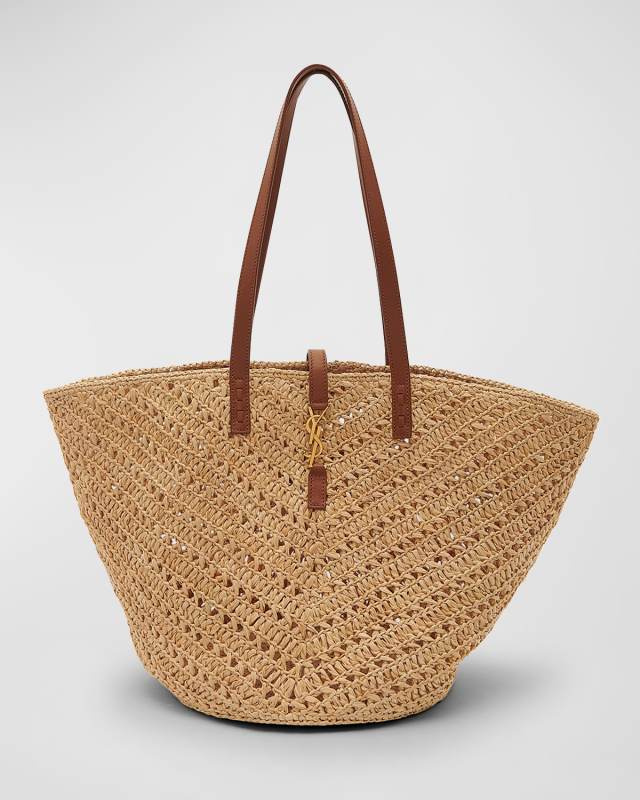 Panier Medium YSL Tote Bag in Raffia